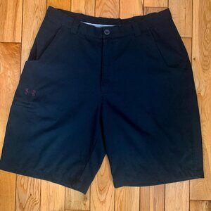 Under Armour Shorts Chino Casual Black Skating Men's 34 Golf Tennis Outdoor camp